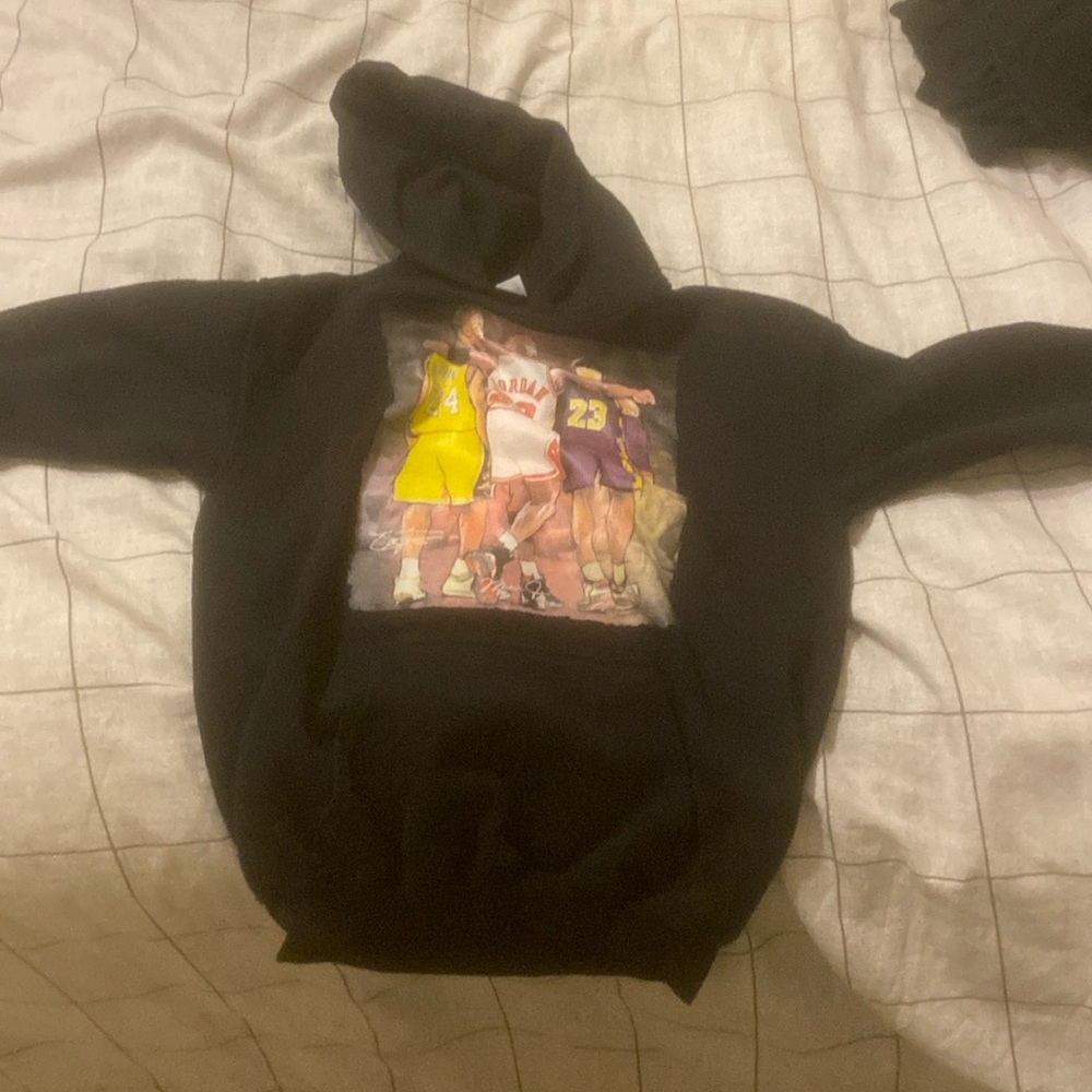 Almost all black hoodie with nba basketball stars limited edition
